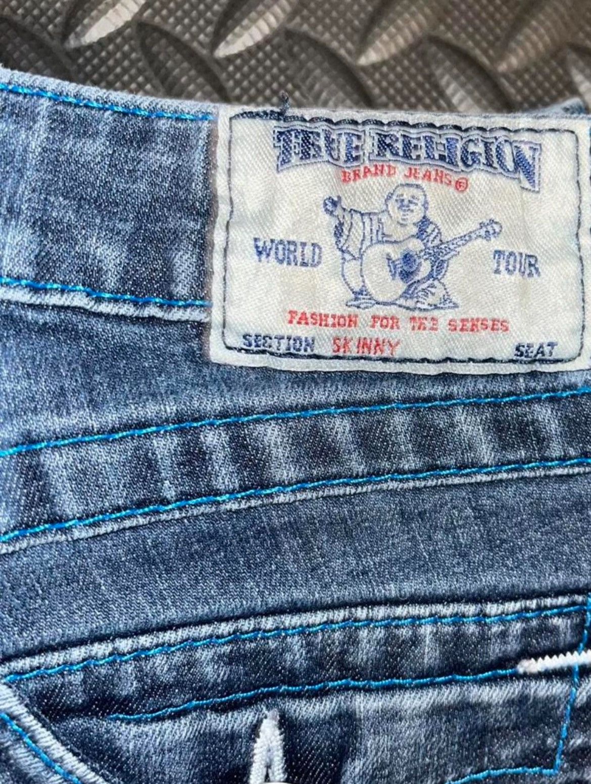 True Religion True Religion Blue Lined Skinny Fit Jeans Size 29" - 2 Thumbnail
