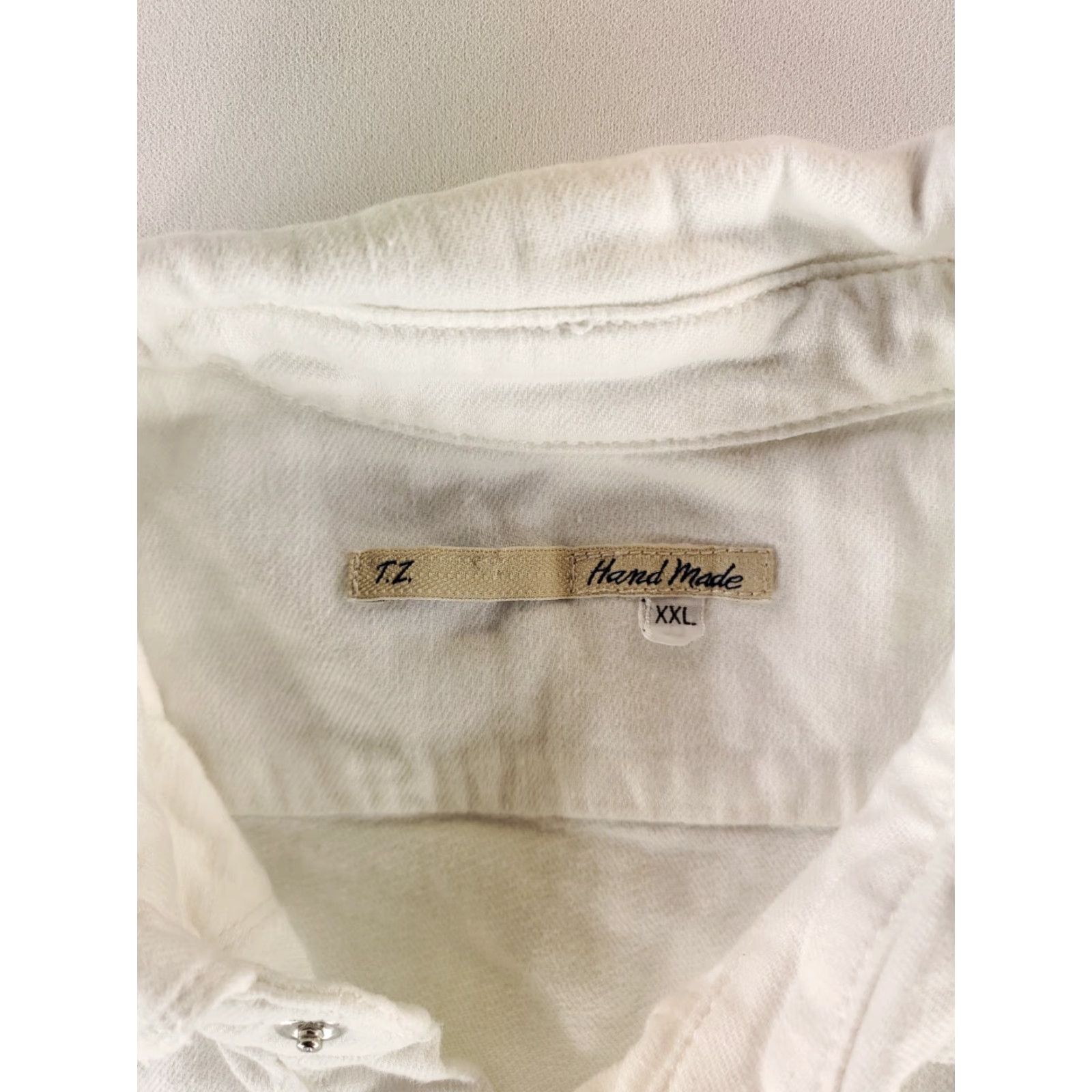 Vintage TZ Hand Made Pearl Snap Western Linen Cotton Shirt White Made Italy Mens XXL Shirt Size US XXL / EU 58 / 5 - 2 Thumbnail
