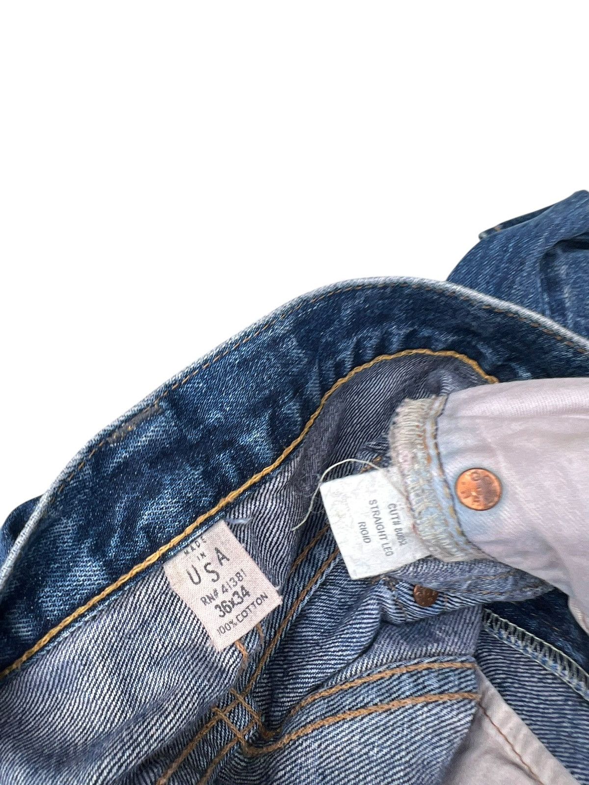 Ralph Lauren Vintage RRL Hidden Rivets Dirty Mud Denim Selvedge Jeans Size US 36 / EU 52 - 22 Thumbnail