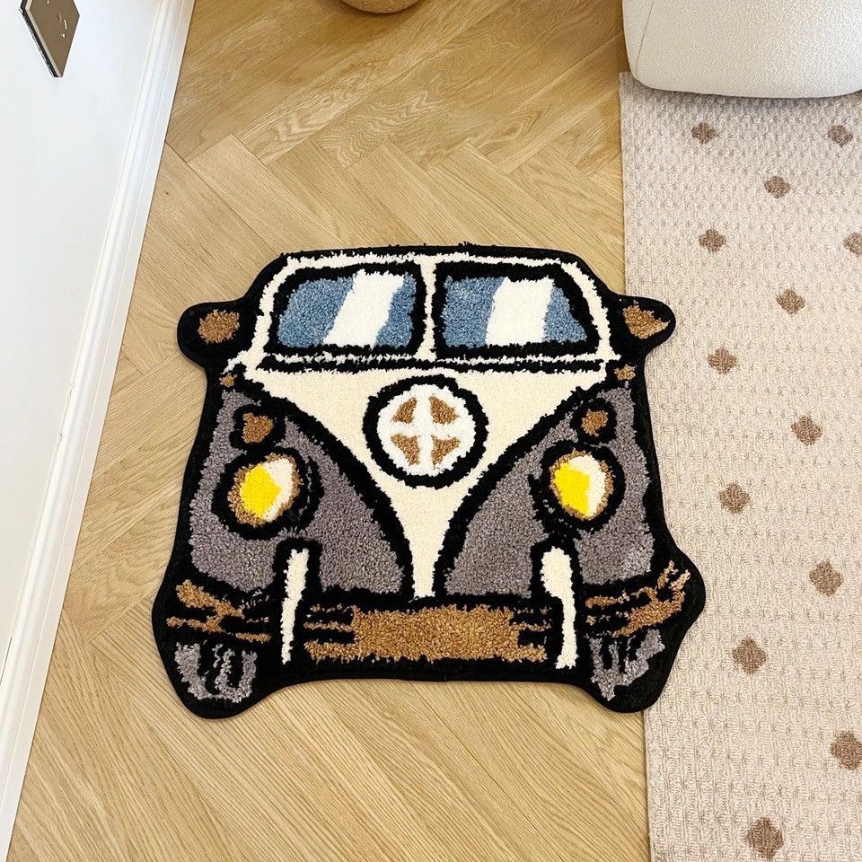 Vintage Cartoon Bus Tufted Rugs Handmade Carpet Room Decor Size ONE SIZE - 5 Thumbnail