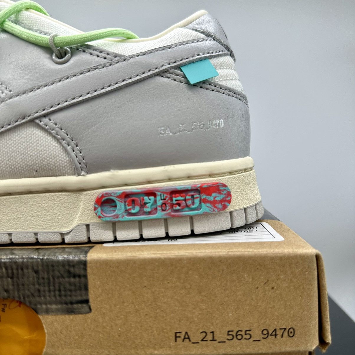 Nike × Off-White Nike Dunk Low Off-White Lot 7 Size US 11.5 / EU 44-45 - 9 Thumbnail