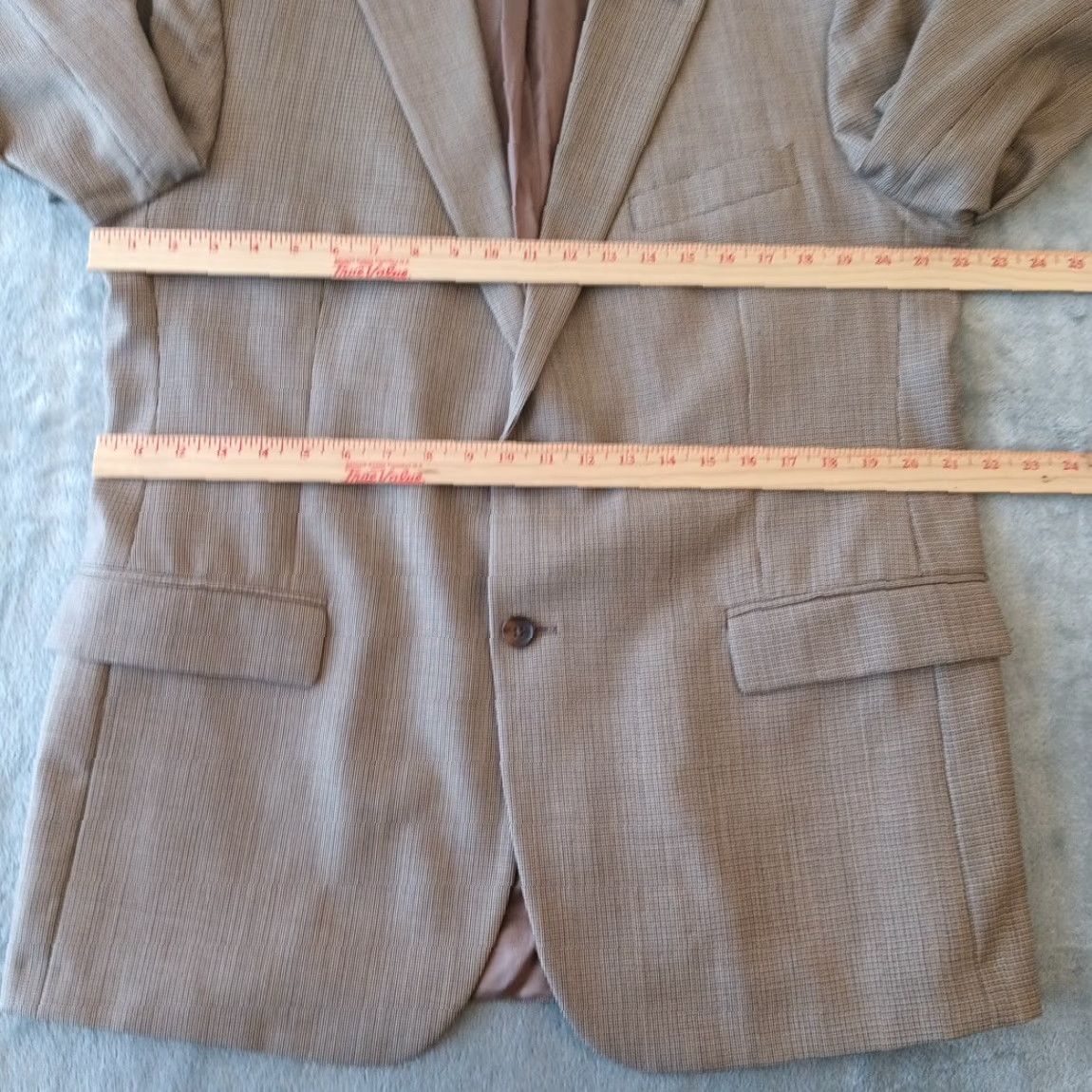 Brooks Brothers Brooks Brothers Blazer Mens 44 Beige Plaid Wool Two-Button Single Vent breathable Notch Lapel Two-Button Front JACKET Costume 2 Piece Vintage No? Size 44R - 5 Thumbnail