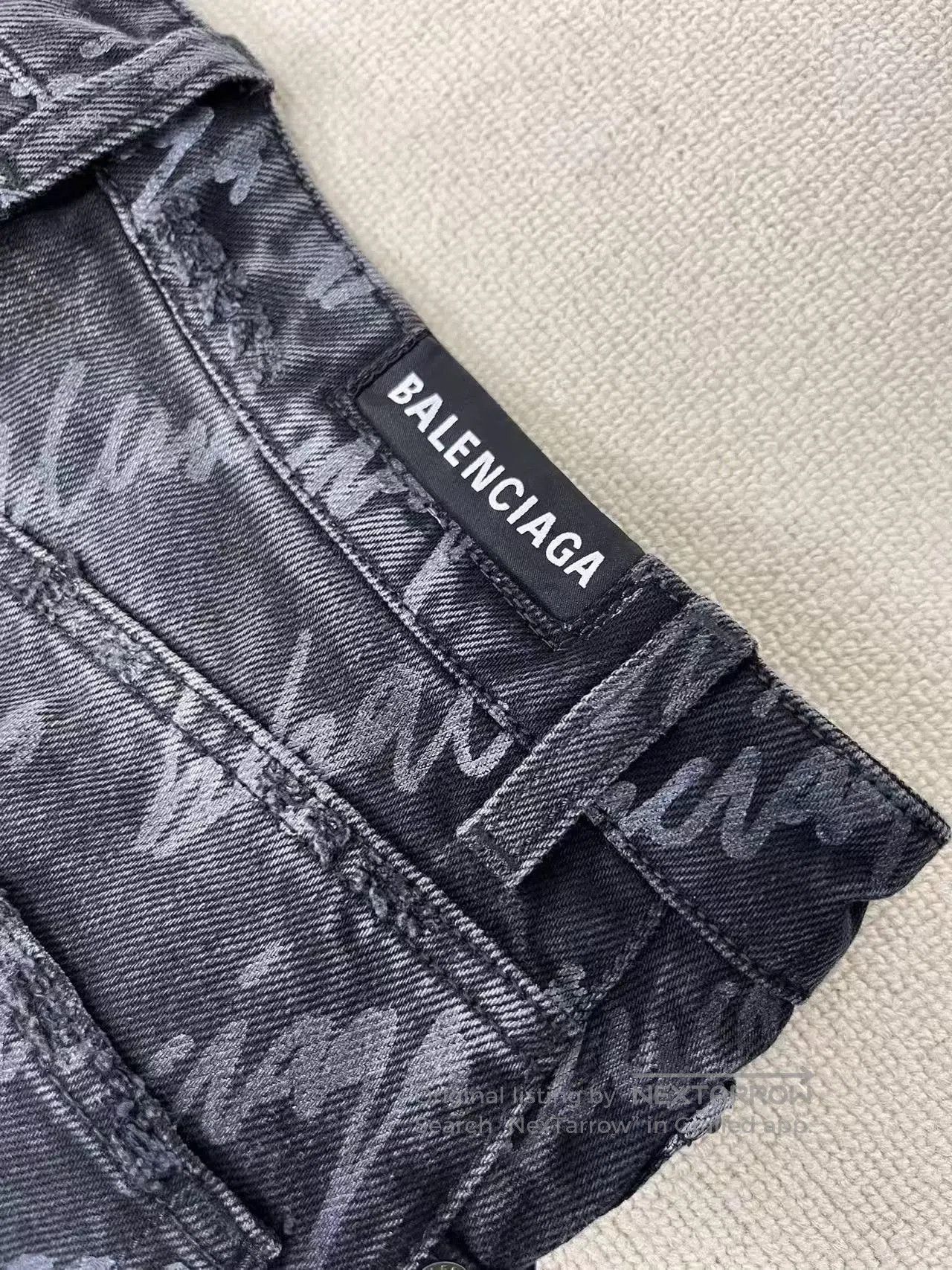 Balenciaga Balenciaga Logo Print Wide-Leg Men's Jeans. Size US 27 - 3 Thumbnail