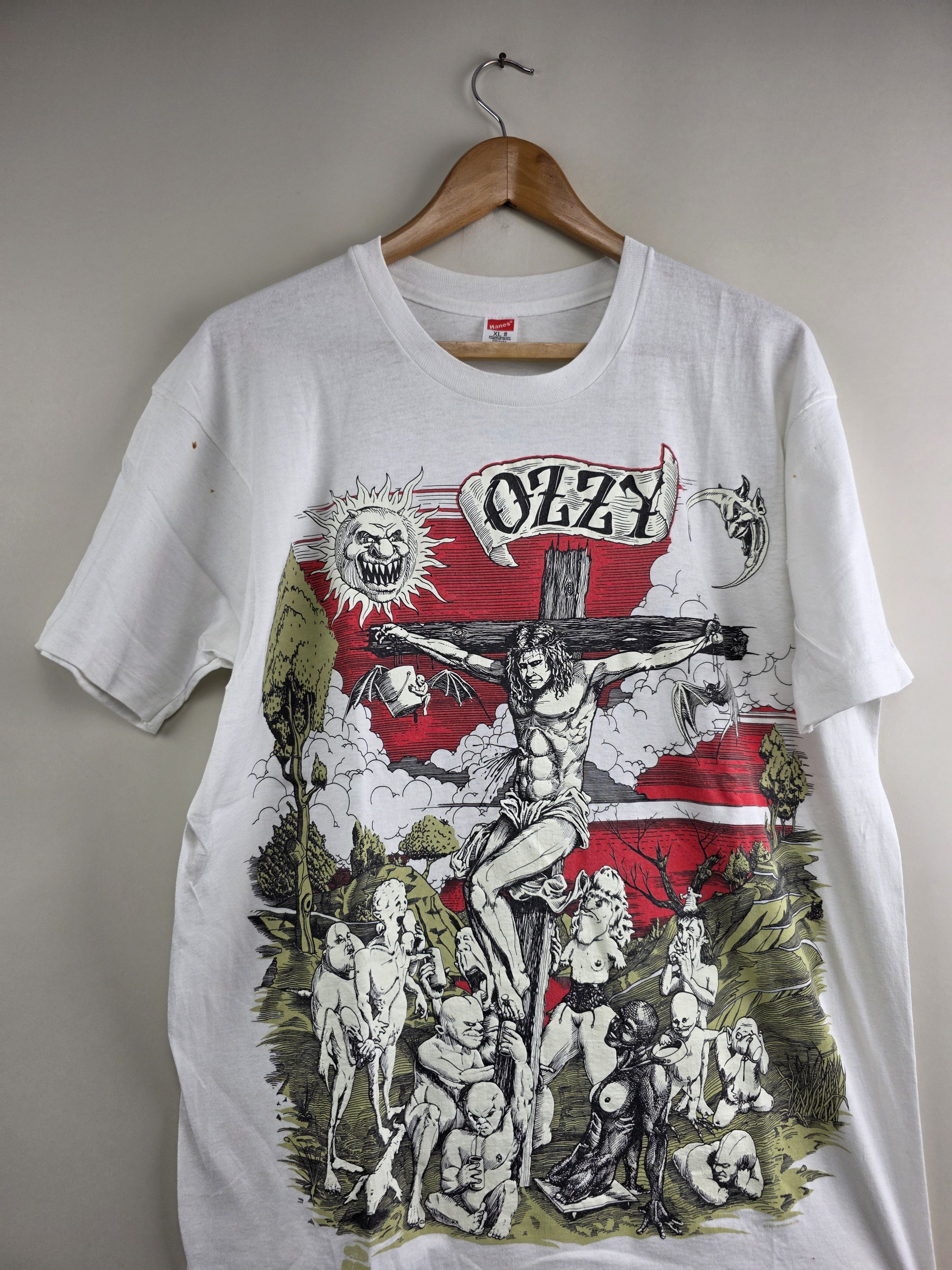 Band Tees × Ozzy Osbourne × Vintage 1991 Ozzy Osbourne Jesus Christ XL 21.5" 29" Size US XL / EU 56 / 4 - 2 Thumbnail
