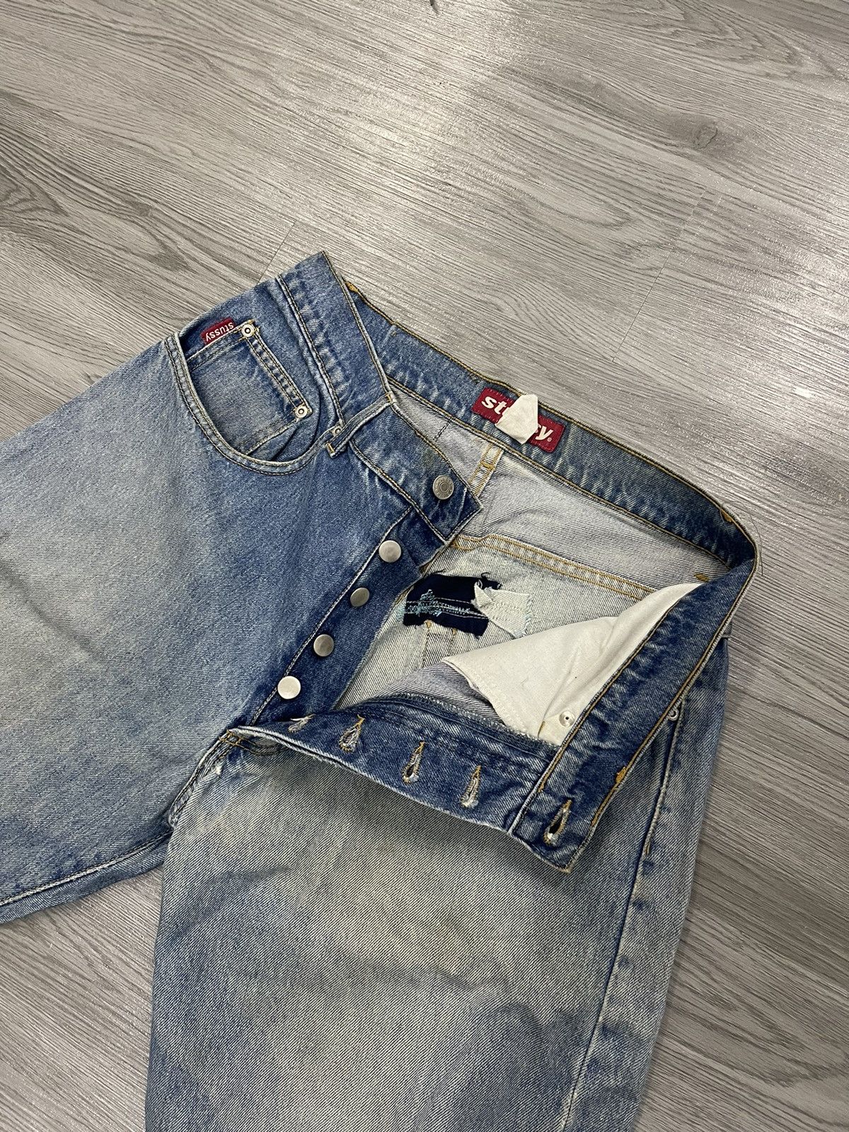 Stussy Stussy Made In USA grunge distressed denim Size US 33 - 10 Thumbnail