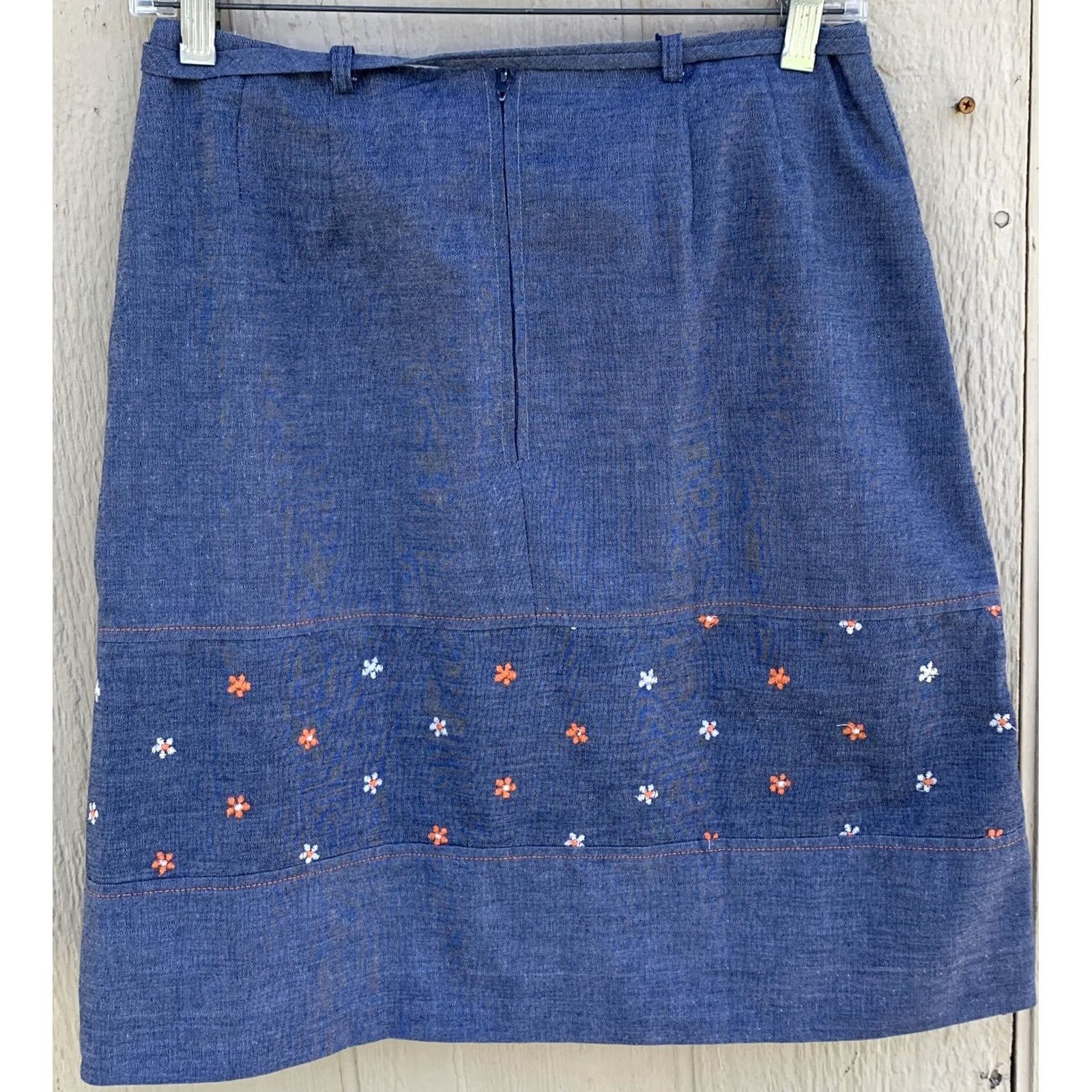 Vintage VINTAGE By David Smith Denim Skirt Skort 14 1960s 60s 70s Chambray Blue Size 36" / US 14 / IT 50 - 5 Thumbnail
