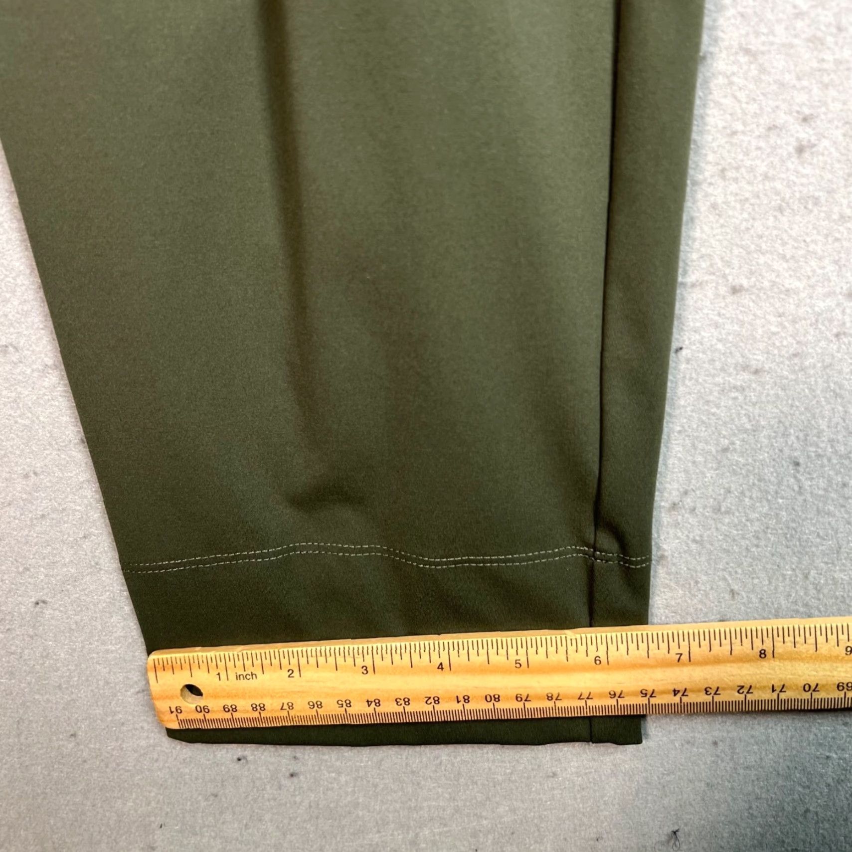 Vintage Aday Pants Womens Large Green Elastic Waist Tapered Leg Ankle Inseam 29 in Nylon Elastane Plus Pleated Rise High Casual Size 36" / US 14 / IT 50 - 7 Thumbnail
