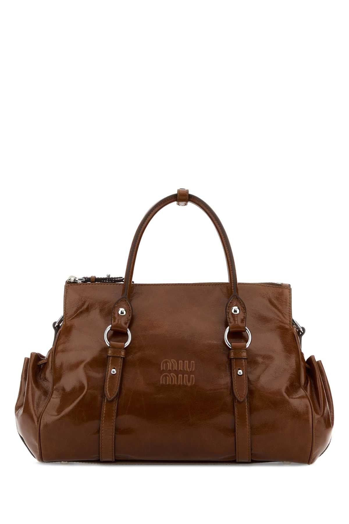 Miu Miu Brown Leather Handbag Size ONE SIZE - 1 Thumbnail