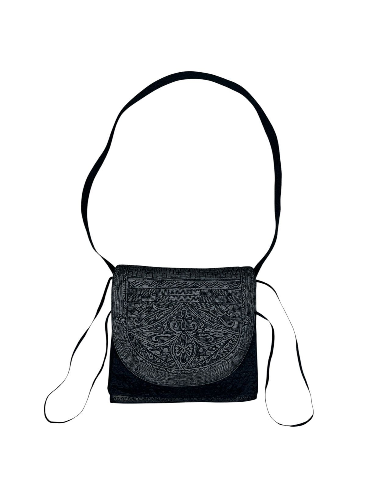 Tamasha By Haat Issey Miyake Embroidery Sling Bag in Black, Men's