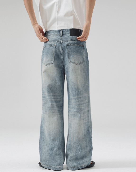 Japanese Brand × Jean American high street light blue whisker distressed jeans Size US 32 / EU 48 - 5 Thumbnail