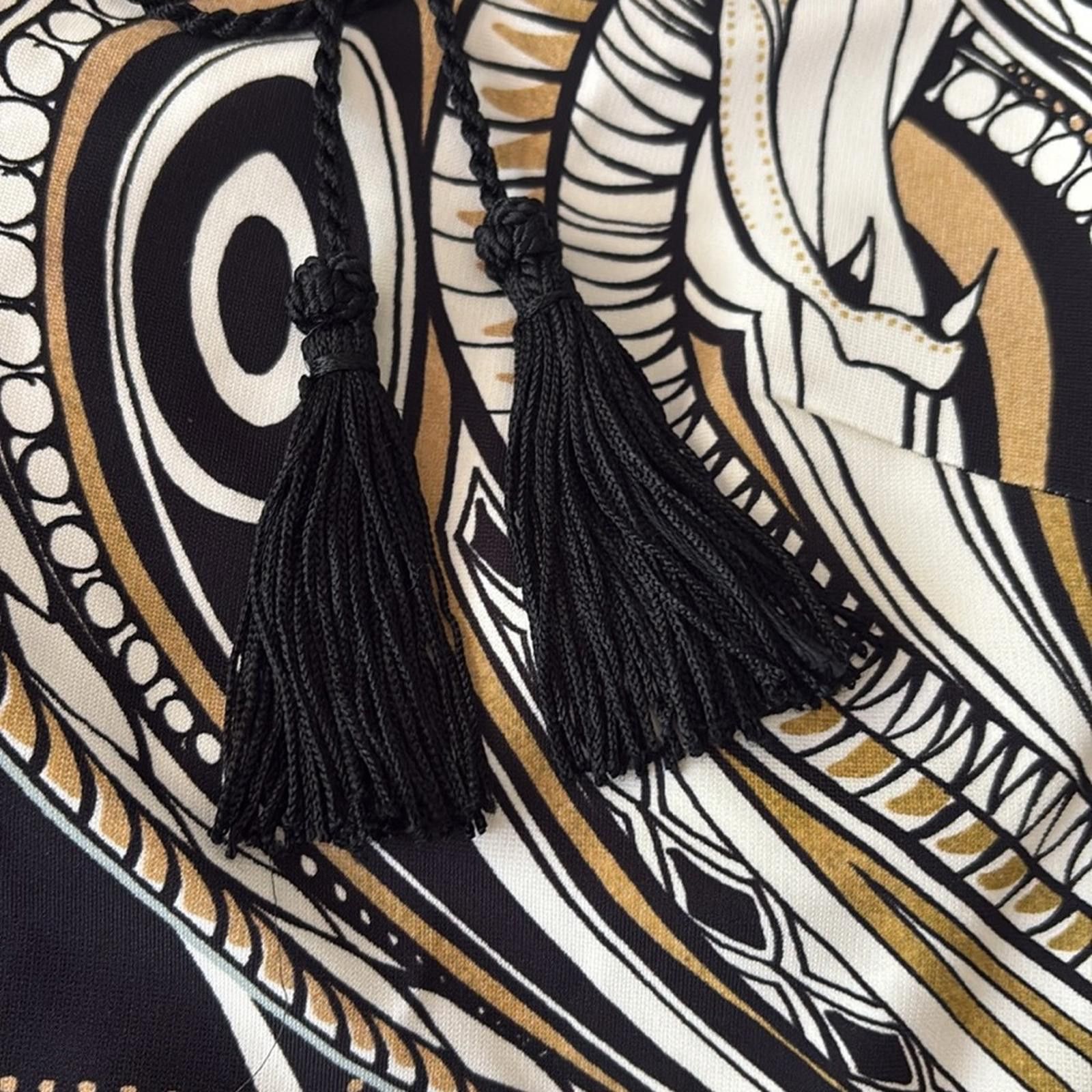Roberto Cavalli Roberto Cavalli Made in Italy V-Neck Tassel Dress Size M / US 6-8 / IT 42-44 - 6 Thumbnail