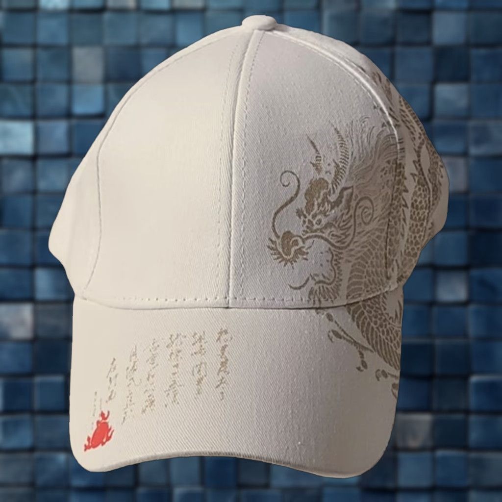 Vintage VINTAGE Chinese Dragon Fantasy Mythical Adjustable Baseball Cap Men White Cap Size ONE SIZE - 1 Thumbnail