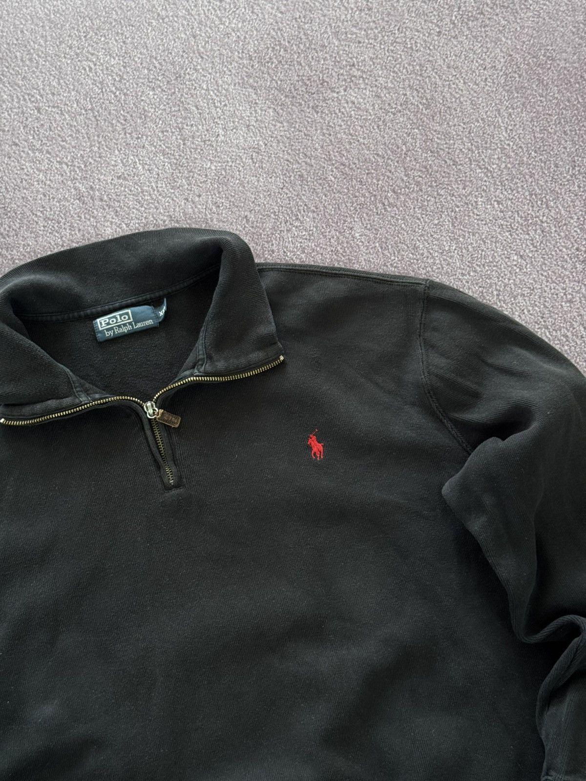Polo Ralph Lauren Vintage Polo Ralph Lauren Distressed 1/3 Zip Sweater Size US XXL / EU 58 / 5 - 5 Thumbnail