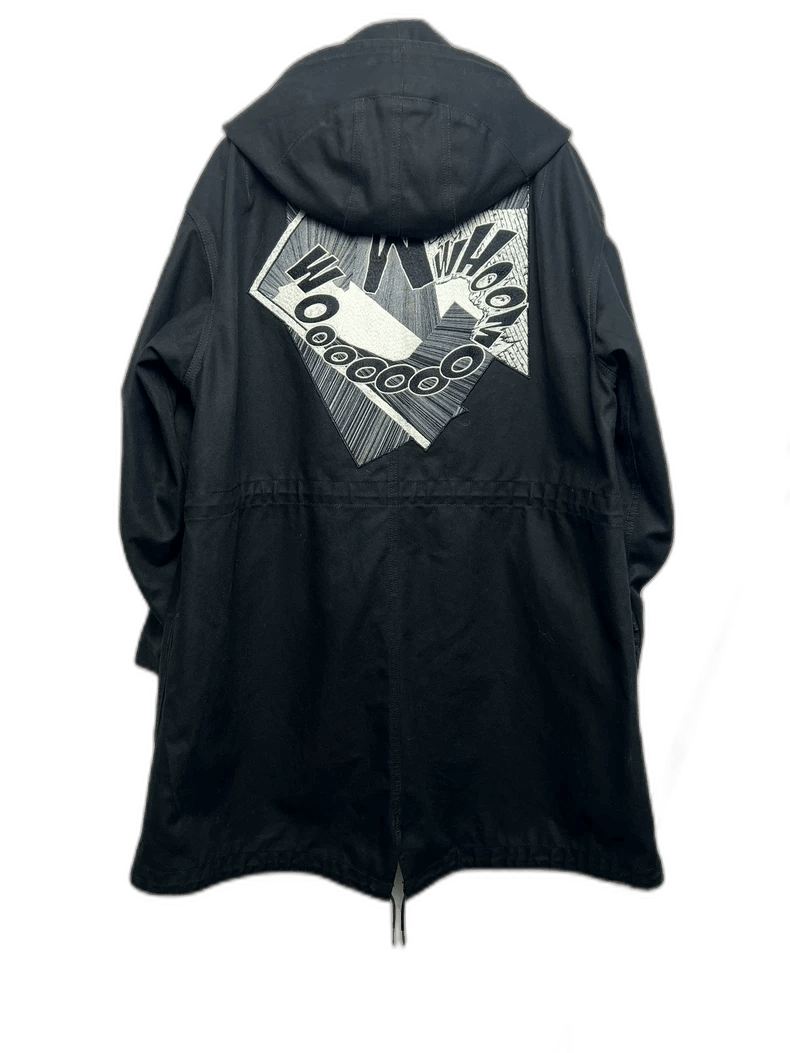 Celine Black Denim Parka Coat with Embroidery Size US S / EU 44-46 / 1 - 1 Thumbnail