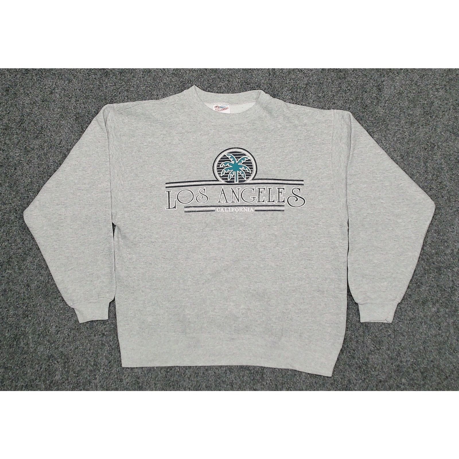 Hanes Hanes | VTG 90s Los Angeles Palm Tree Puff Print Sweatshirt Size L / US 10 / IT 46 - 3 Thumbnail
