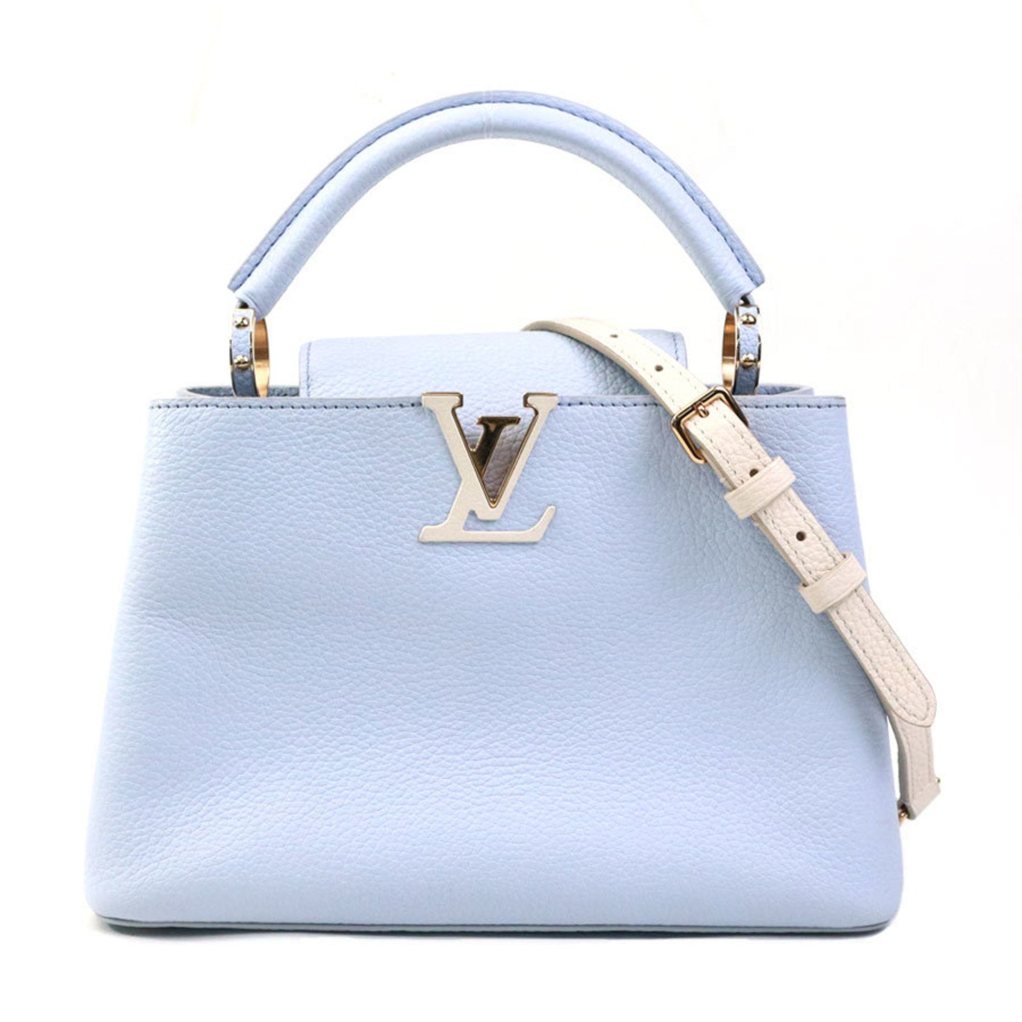 Louis Vuitton Handbag Shoulder Bag Capucines Bb Leather Light Purple X Ivory Women's M59512 90129K in Beige
