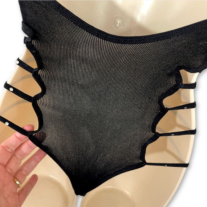 Sheer Long Sleeve Hexagon Pattern Teddy And Matching Stockings main image 1