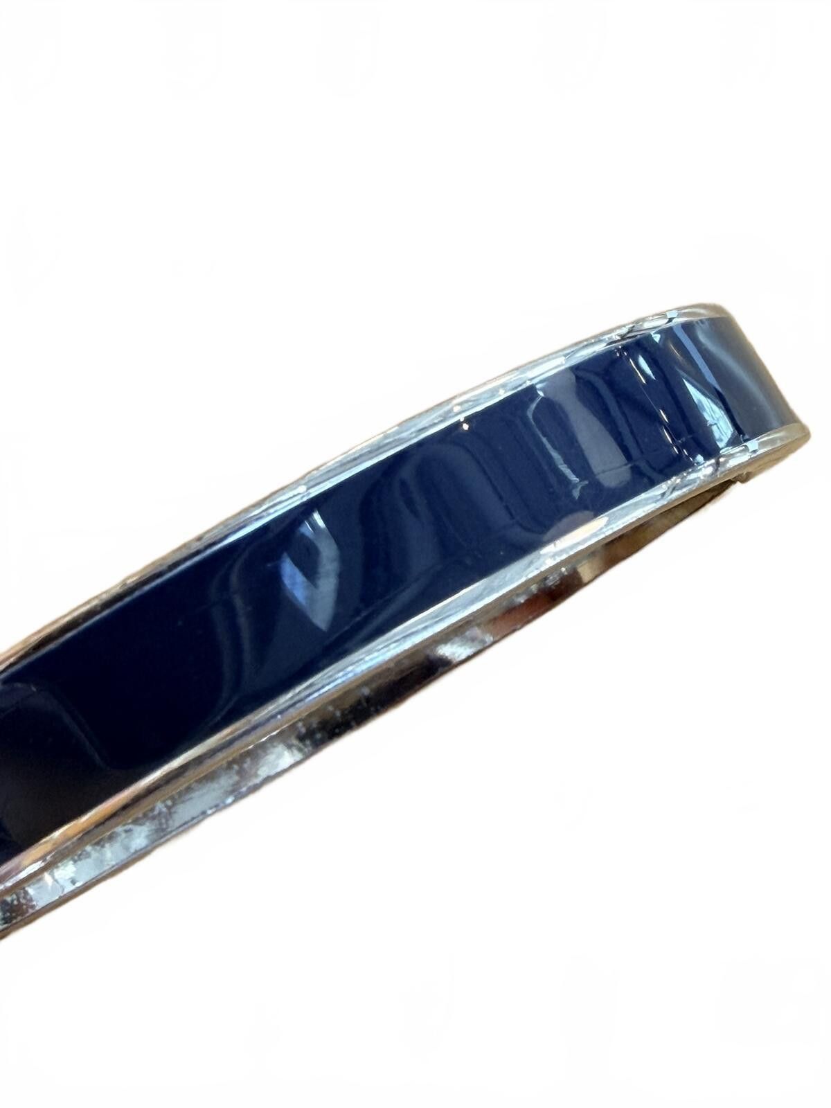 Talbots Vintage Talbots Blue Enamel Silver Tone Hinged Bangle Size ONE SIZE - 2 Thumbnail