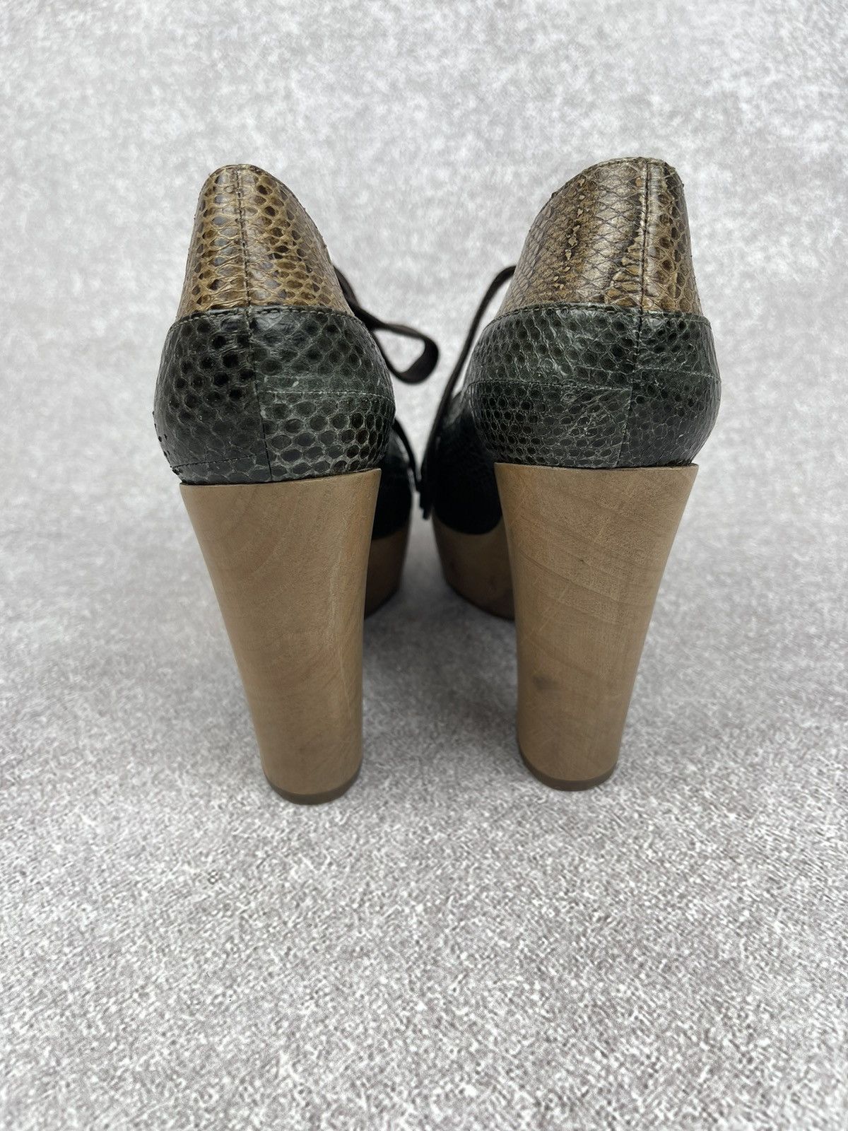 Marni Marni Brown Taupe Snakeskin Wooden Platform Size 37 Size US 7 / IT 37 - 5 Thumbnail