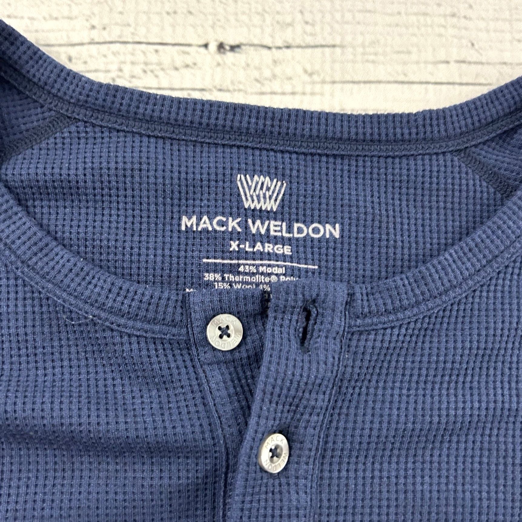 Vintage Mack Weldon Long Sleeve Button Front Thermal Shirt XL Blue Mens Regular Size XL Thermal Button-Up Shirt Men Blue Mack Weldon Size US XL / EU 56 / 4 - 2 Thumbnail