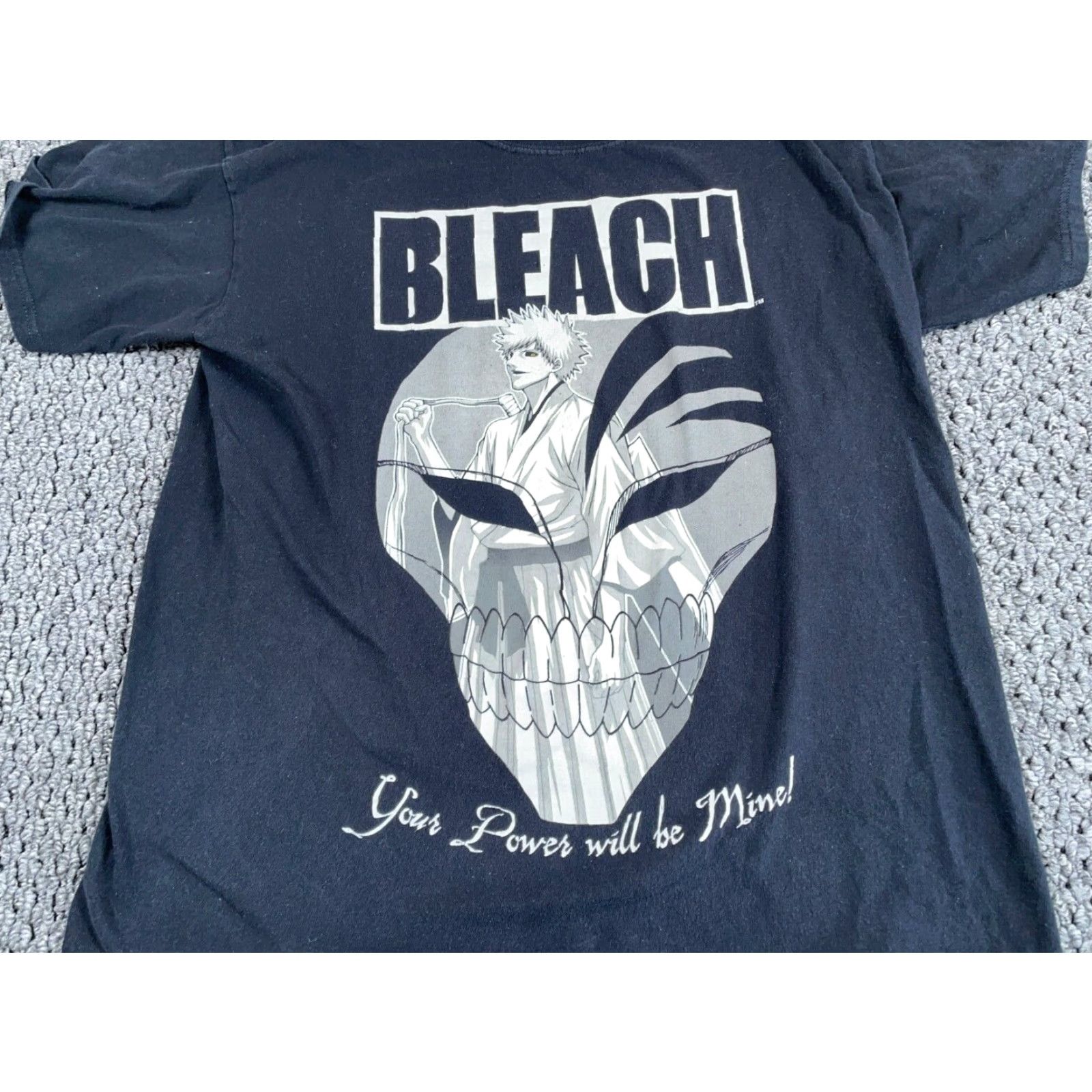 Vintage Bleach T-Shirt Black Adult Medium Graphic Anime Your Power Will Be Mine Size US M / EU 48-50 / 2 - 4 Thumbnail