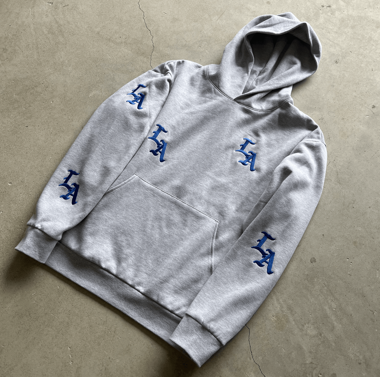 Prolific Los Angeles LA Hoodie Gray Embroidered Size US XL / EU 56 / 4 - 3 Thumbnail