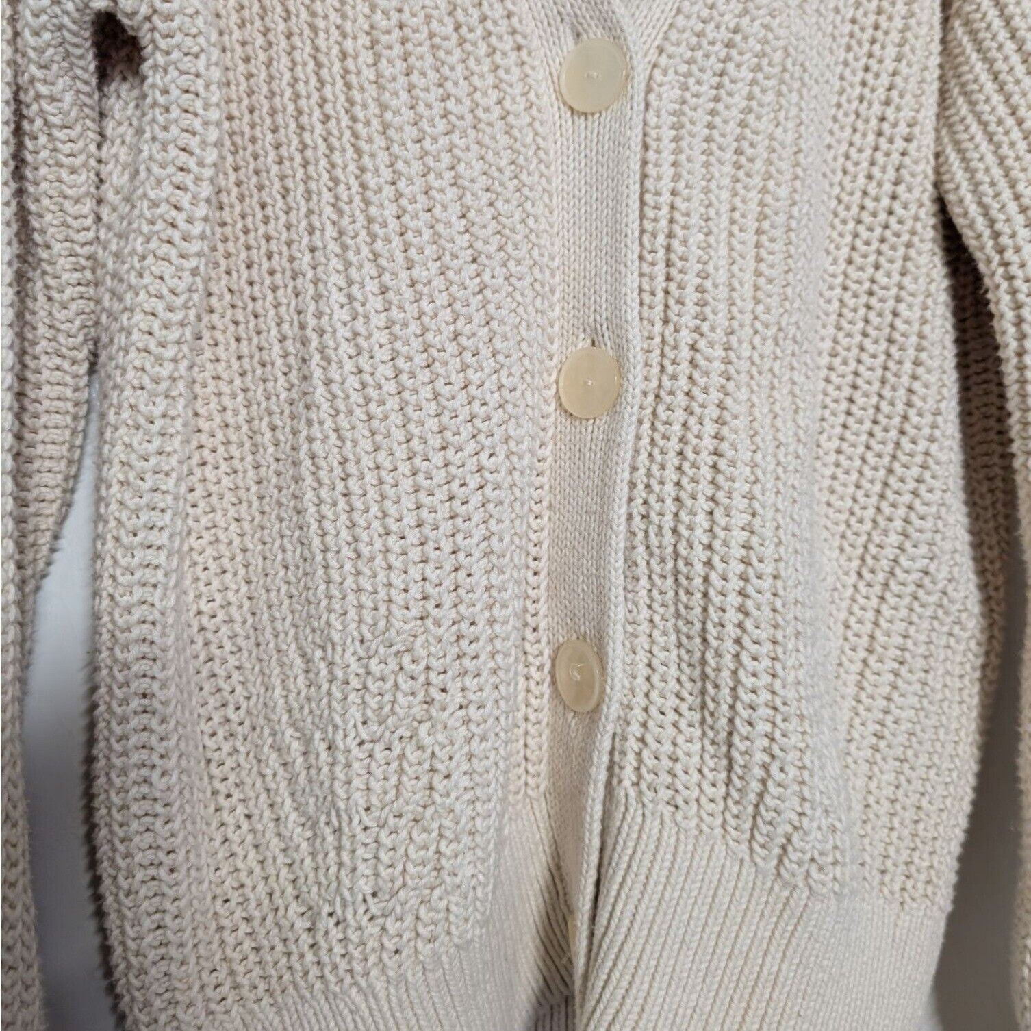 Banana Republic Banana Republic Ribbed Cardigan Womens Size Medium Ivory Size M / US 6-8 / IT 42-44 - 3 Thumbnail