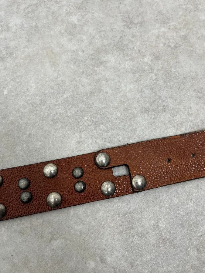 Roberto Cavalli Studded Brown Leather Belt