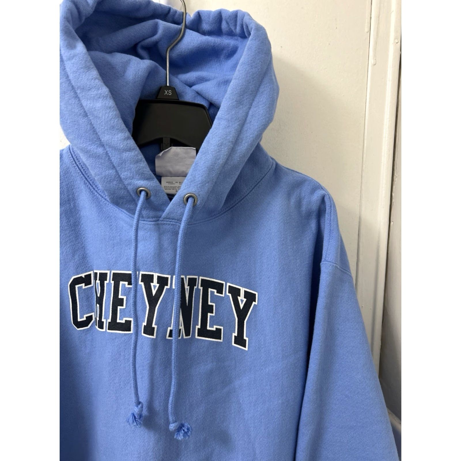 Champion Champion Reverse Weave Hoodie Mens Large Blue Cheyney College Logo Pullover Corded Pockets Size US L / EU 52-54 / 3 - 4 Thumbnail