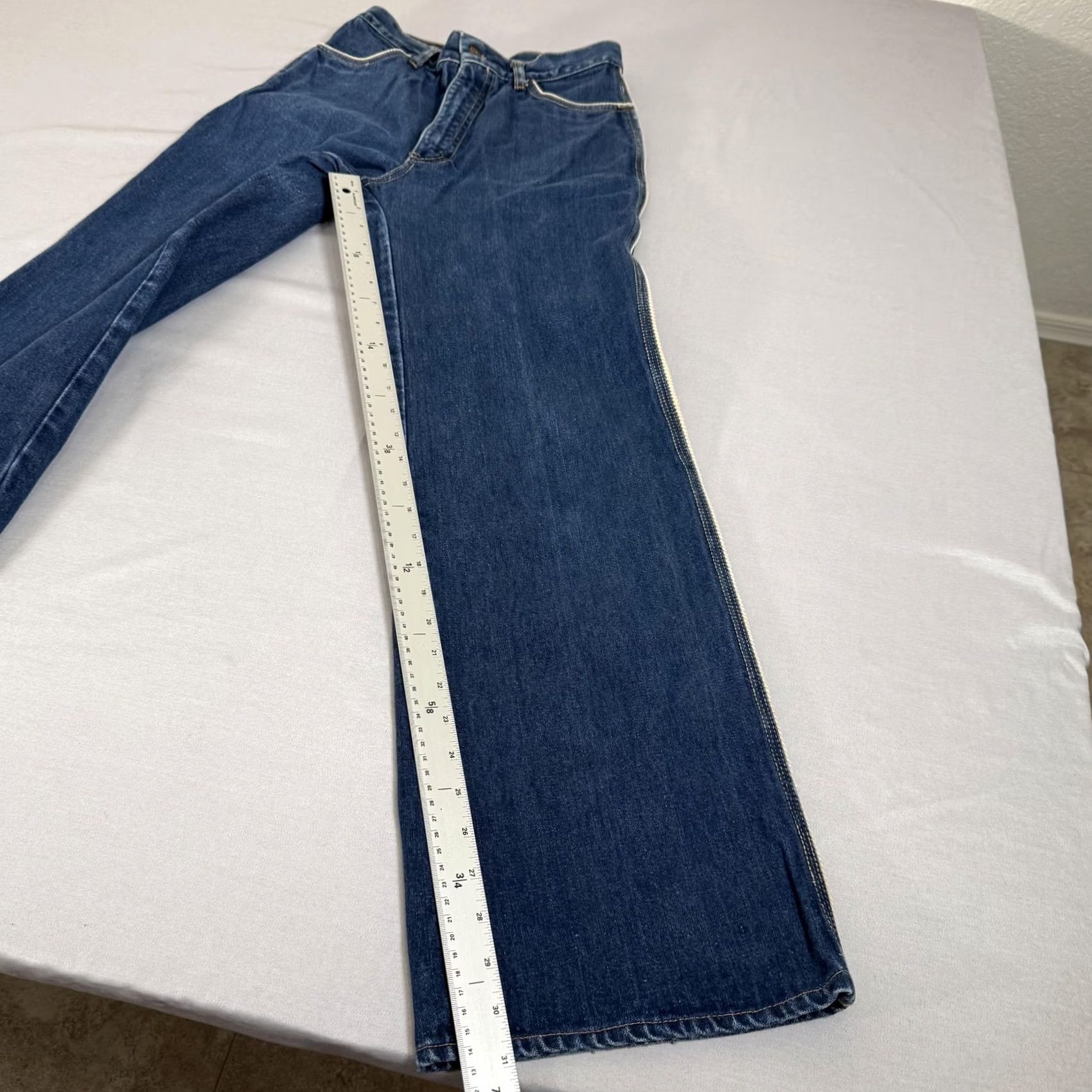 Denime VINTAGE Womens Jeans 13 Blue Bootcut Denim Pants 90s Size 34" / US 12 / IT 48 - 5 Thumbnail