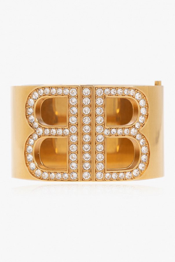 Balenciaga o1in1g0924 Size: S / BB 2.0 Cuff Bracelet in Gold Size ONE SIZE - 2 Thumbnail