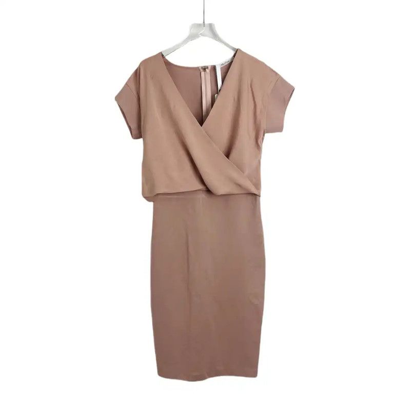 Max Mara MaxMara Pink Nylon Short Sleeve Dress 0089 Size S / US 4 / IT 40 - 1 Thumbnail