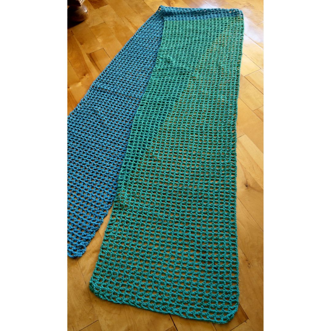 Homespun Knitwear New Handmade Crochet Scarf Duo Coloured Size ONE SIZE - 4 Thumbnail