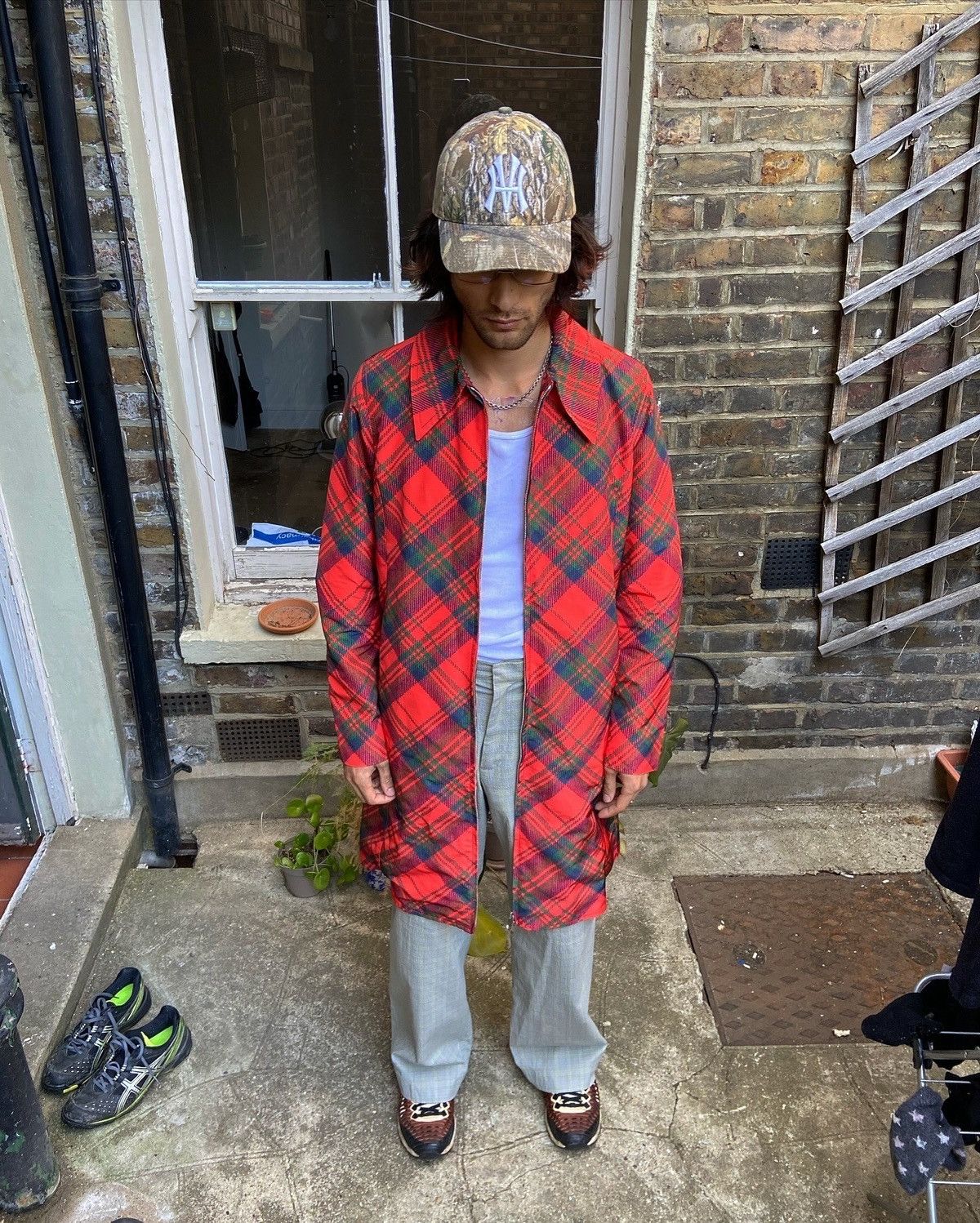 Stefan Cooke SS19 Red Tartan Print Coat Size US M / EU 48-50 / 2 - 2 Thumbnail