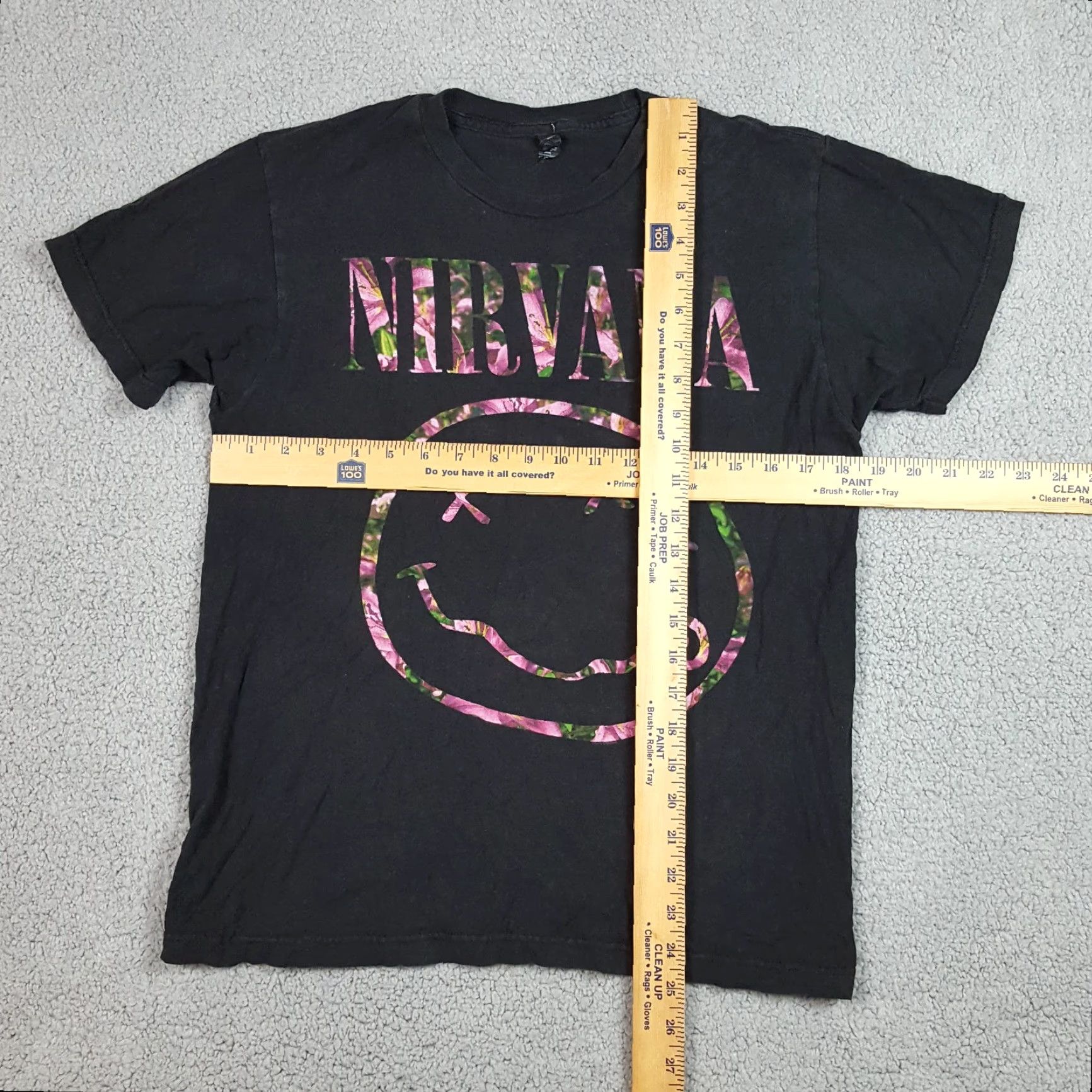 Tultex VINTAGE Nirvana T-Shirt Grunge Logo 90s 00s Music Mens Medium Black Cotton Embroidered Logo Vintage Rock Shirt Size US M / EU 48-50 / 2 - 5 Thumbnail