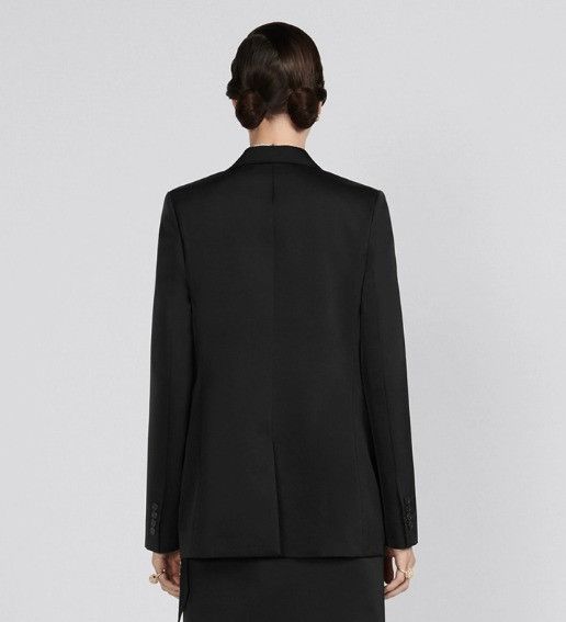 Dior o1w1db10824 Wool & Silk Blazer in Black Size L / US 10 / IT 46 - 6 Thumbnail