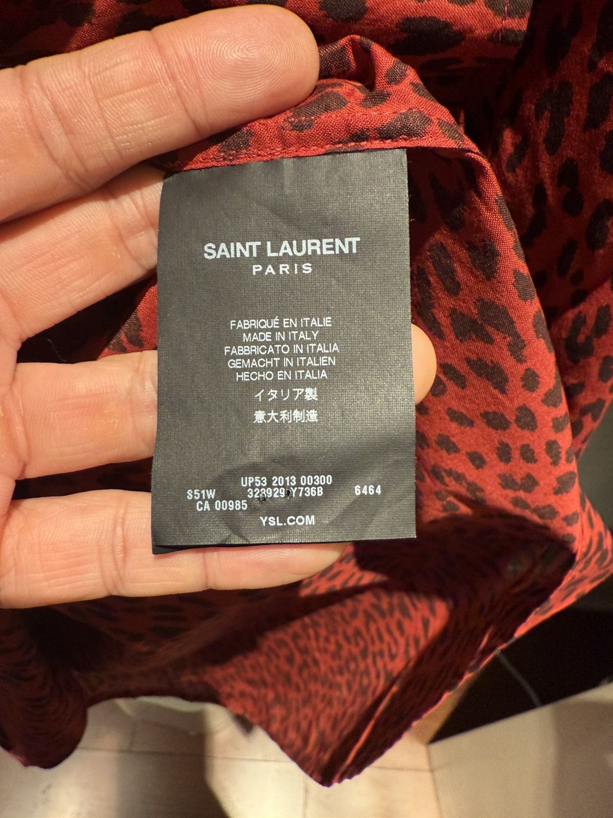 Saint Laurent Paris Leopard print western shirt collar size40 Size US M / EU 48-50 / 2 - 13 Thumbnail