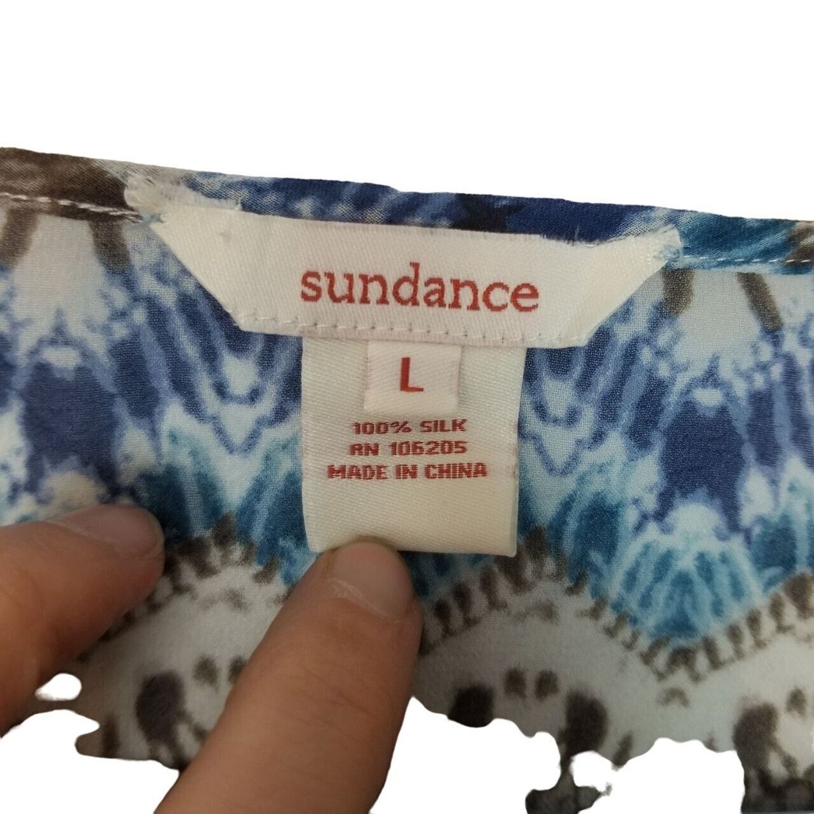 Sundry Sundance Womens Earth Meets Sky 100% Silk Boho Tasseled Size L / US 10 / IT 46 - 8 Thumbnail