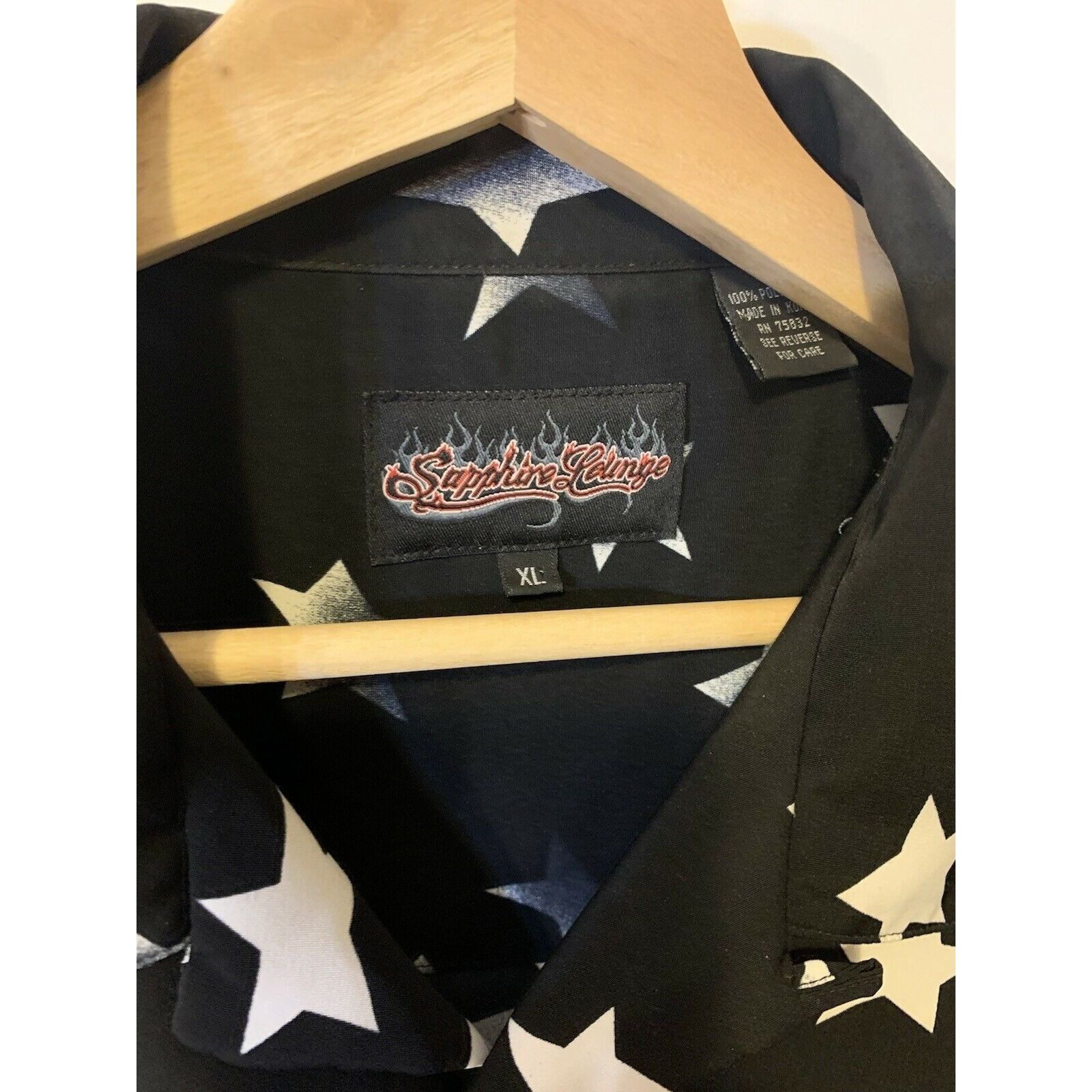 Other Saphire Lounge Men’s Sz XL Button Shirt Biker Flag Stars Rid Size US XL / EU 56 / 4 - 2 Thumbnail