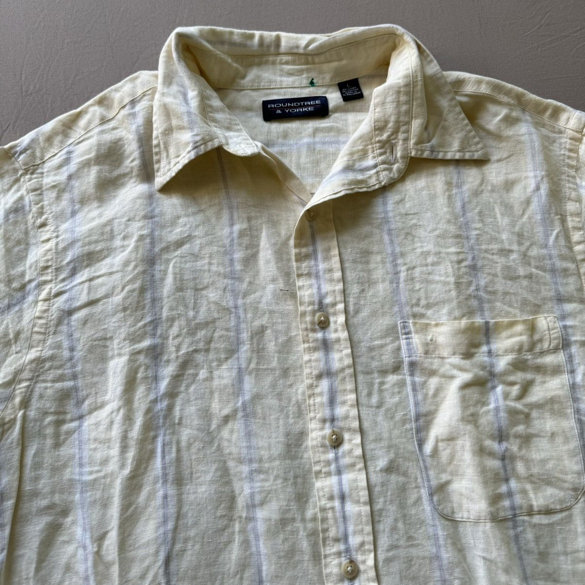 Designer × Roundtree & Yorke × Vintage Vintage Roundtree & Yorke Linen Beach Shirt Size US L / EU 52-54 / 3 - 3 Thumbnail