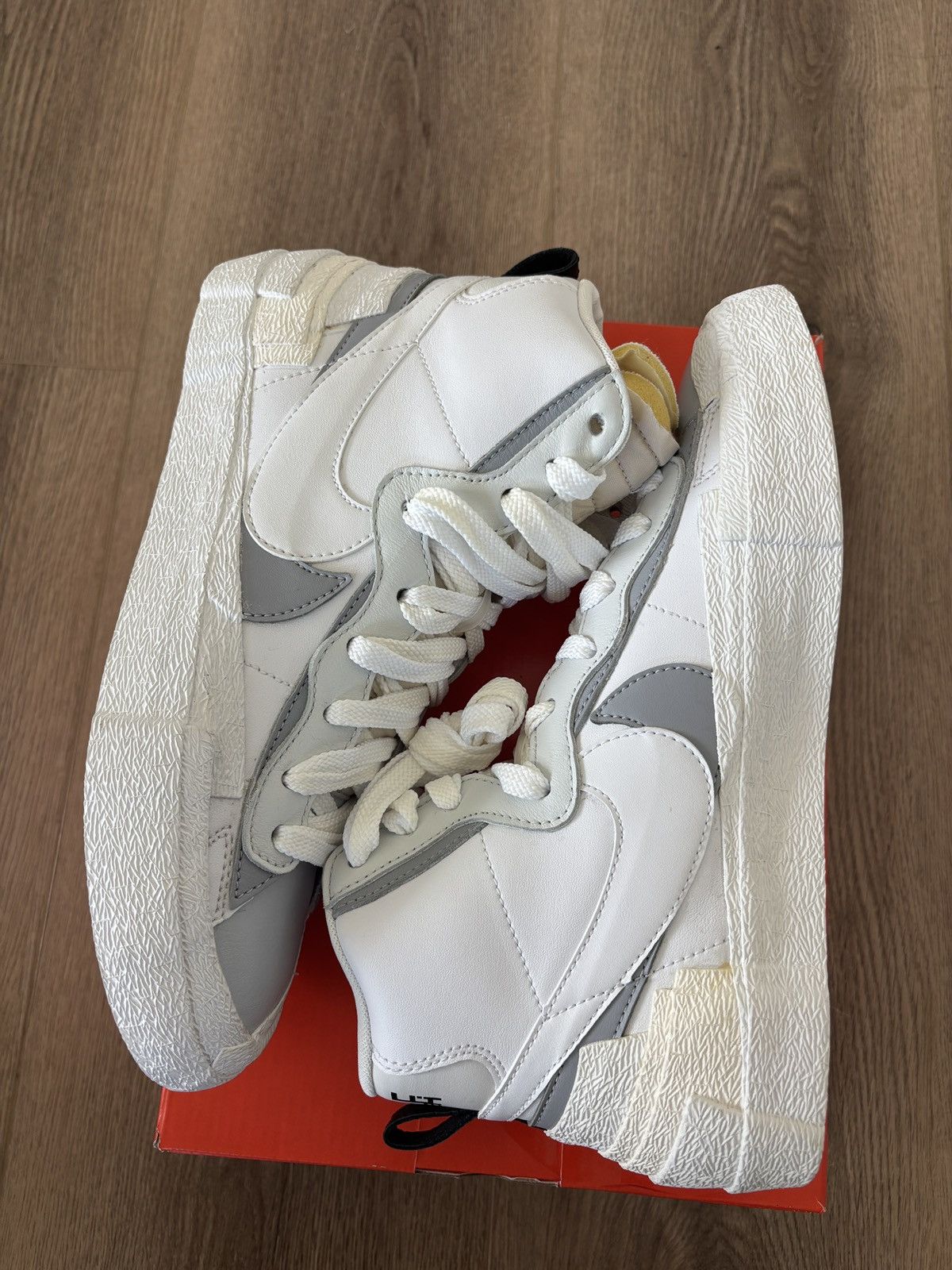 Nike × Sacai Nike Blazer Mid Sacai White Grey 2019 Size US 9 / EU 42 - 1 Thumbnail