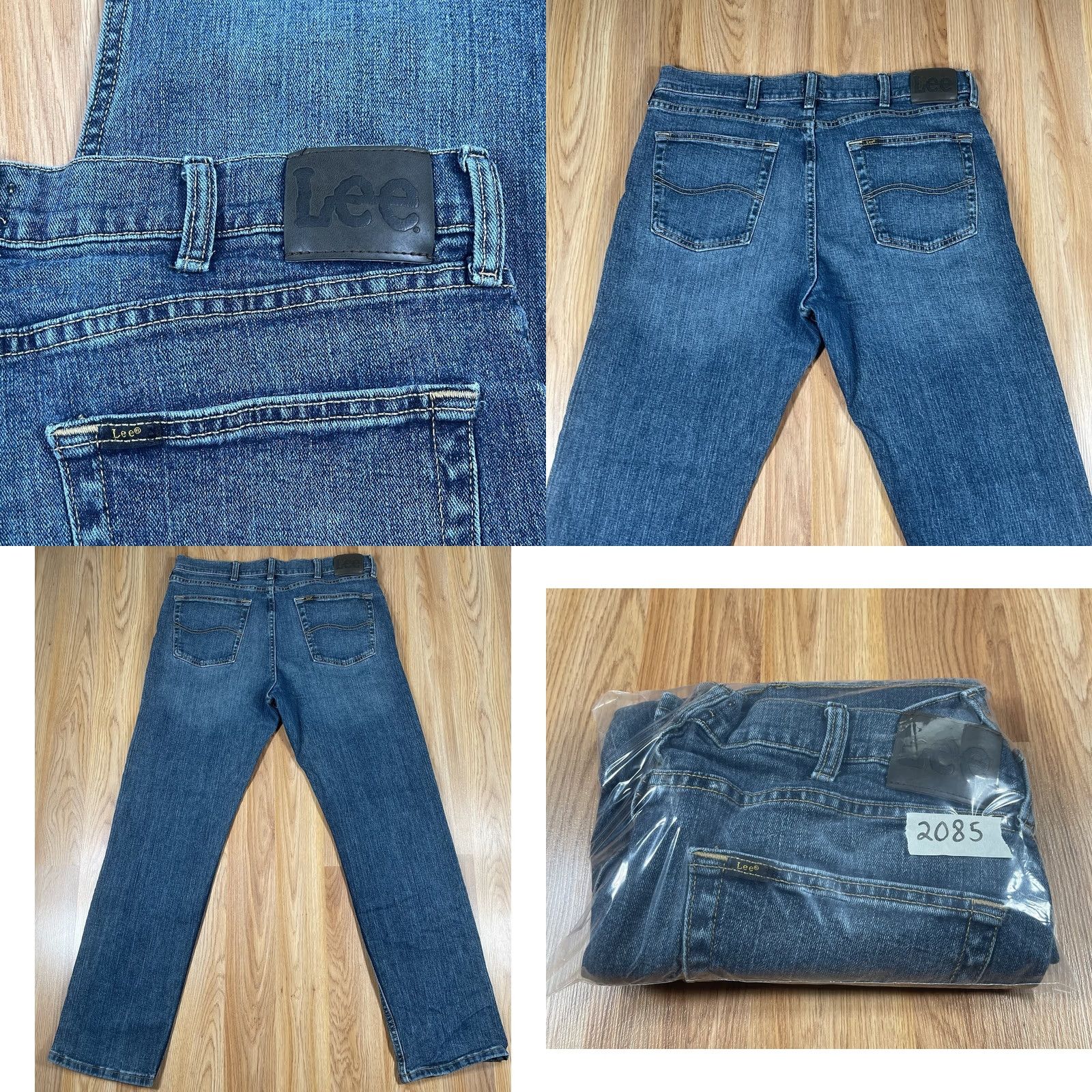 Lee Lee Jeans Mens 36Wx32L Regular Fit Straight Leg Denim Cotton Blend Blue Spandex Size US 36 / EU 52 - 9 Thumbnail