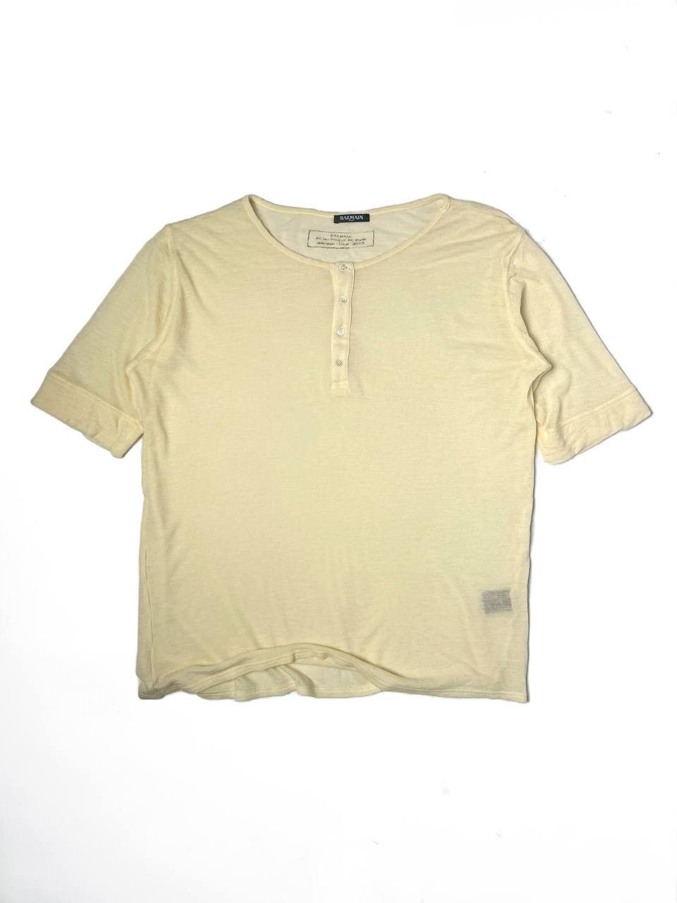 Balmain Balmain FW15 Henley Wool ShortSleeve T-Shirt Size US XL / EU 56 / 4 - 1 Thumbnail