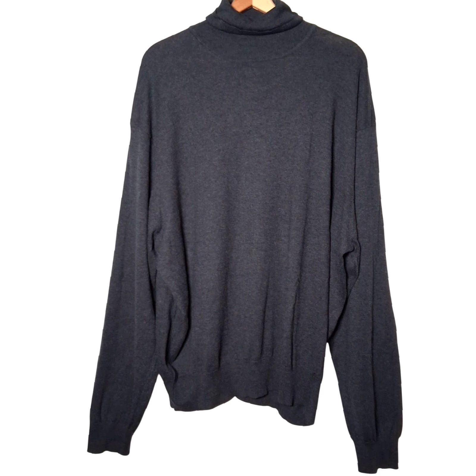 Orvis Orvis Sweater Men 2XL Turtleneck Long Sleeve Knit Pullover Cotton Silk Cashmere Gray Heather Extra Fine Lightweight Classic Size US XXL / EU 58 / 5 - 2 Thumbnail