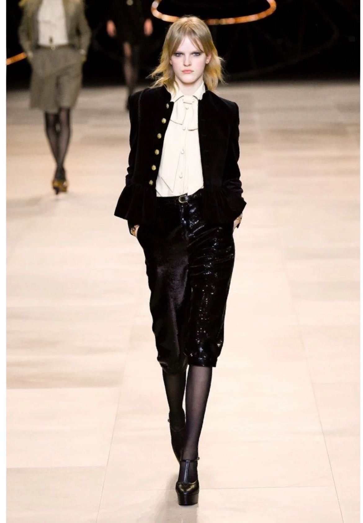 Celine Celine Black Cotton Lace Single Breasted Velvet Jacket Size XS / US 0-2 / IT 36-38 - 9 Thumbnail
