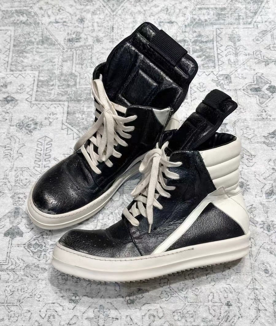 Rick Owens Rick Owens Geobasket classic cracked silver leather Size US 8 / EU 41 - 3 Thumbnail