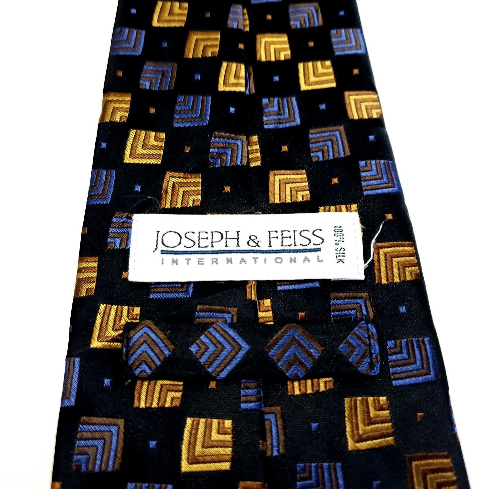 Joseph & Feiss Joseph & Feiss International Black Tan Blue Woven Geometric Size ONE SIZE - 3 Thumbnail