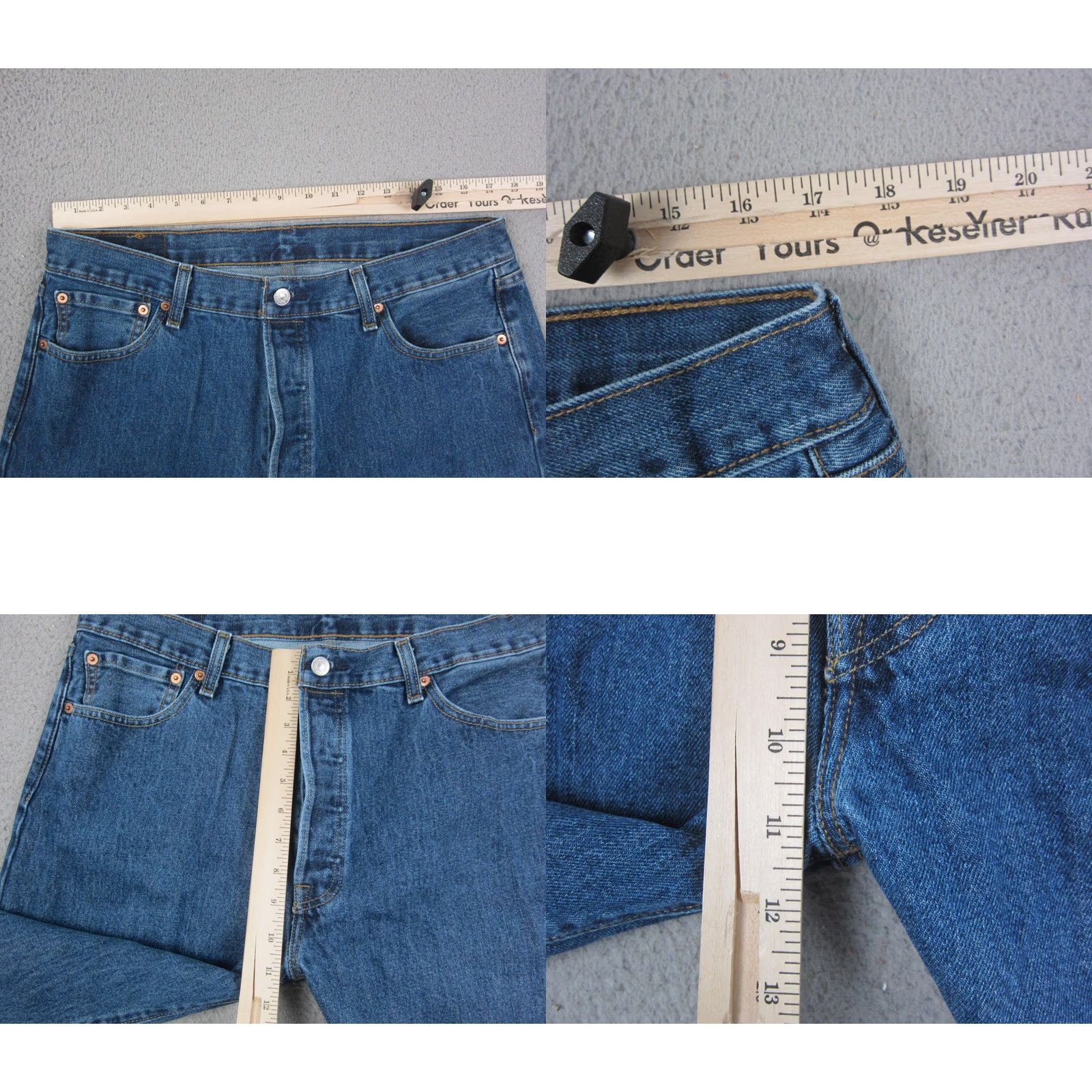 Levi's VINTAGE Levi's 501 Jeans Men Medium Wash 36x30 Blue Button Fly Denim Pants 90s Size US 36 / EU 52 - 8 Thumbnail