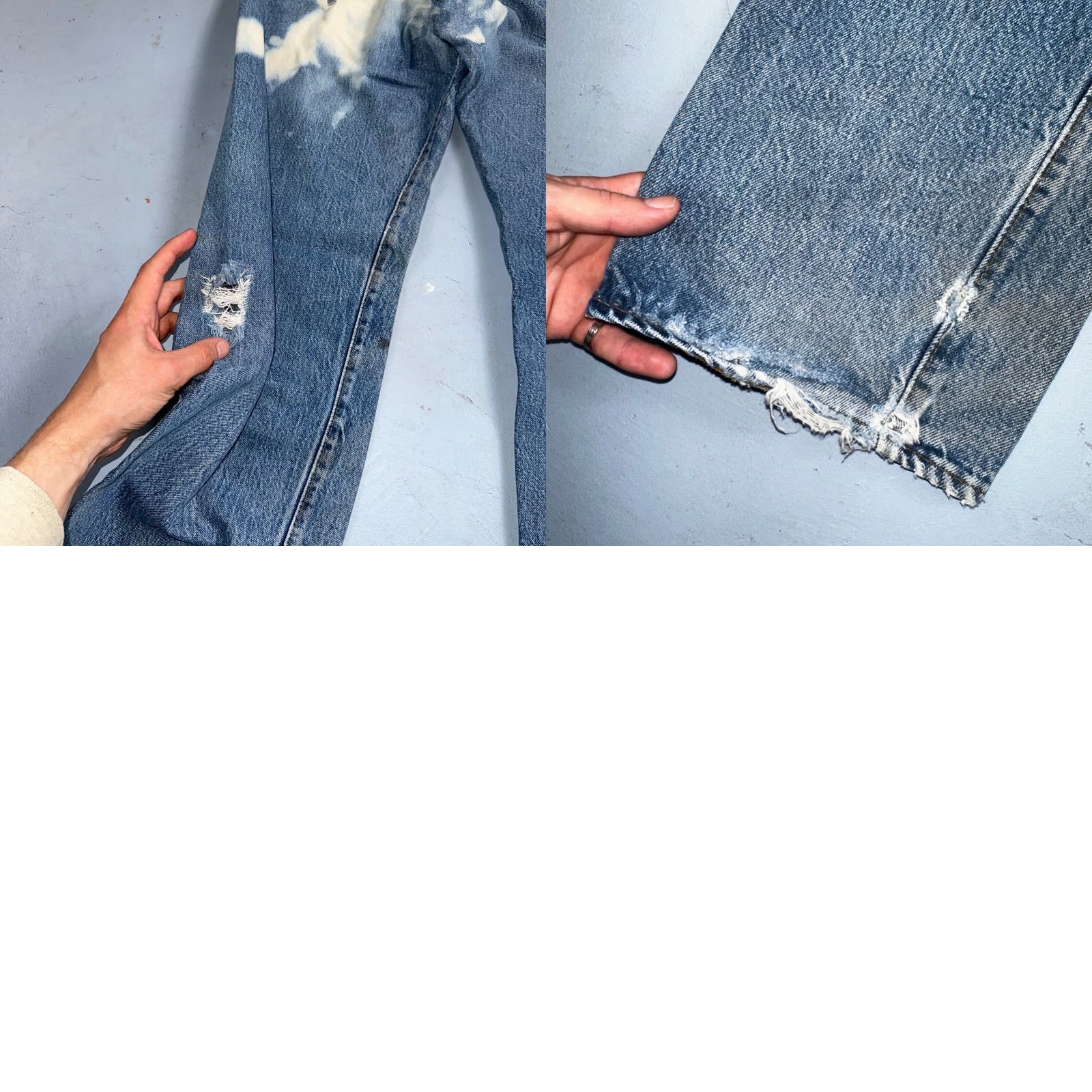 Levi's Levi's 501 XX Jeans Vintage 80s Redline Selvedge USA Med Wash 35x36 36 Inseam Button Block Distressed Regular Mens Jeans Size US 35 - 11 Thumbnail