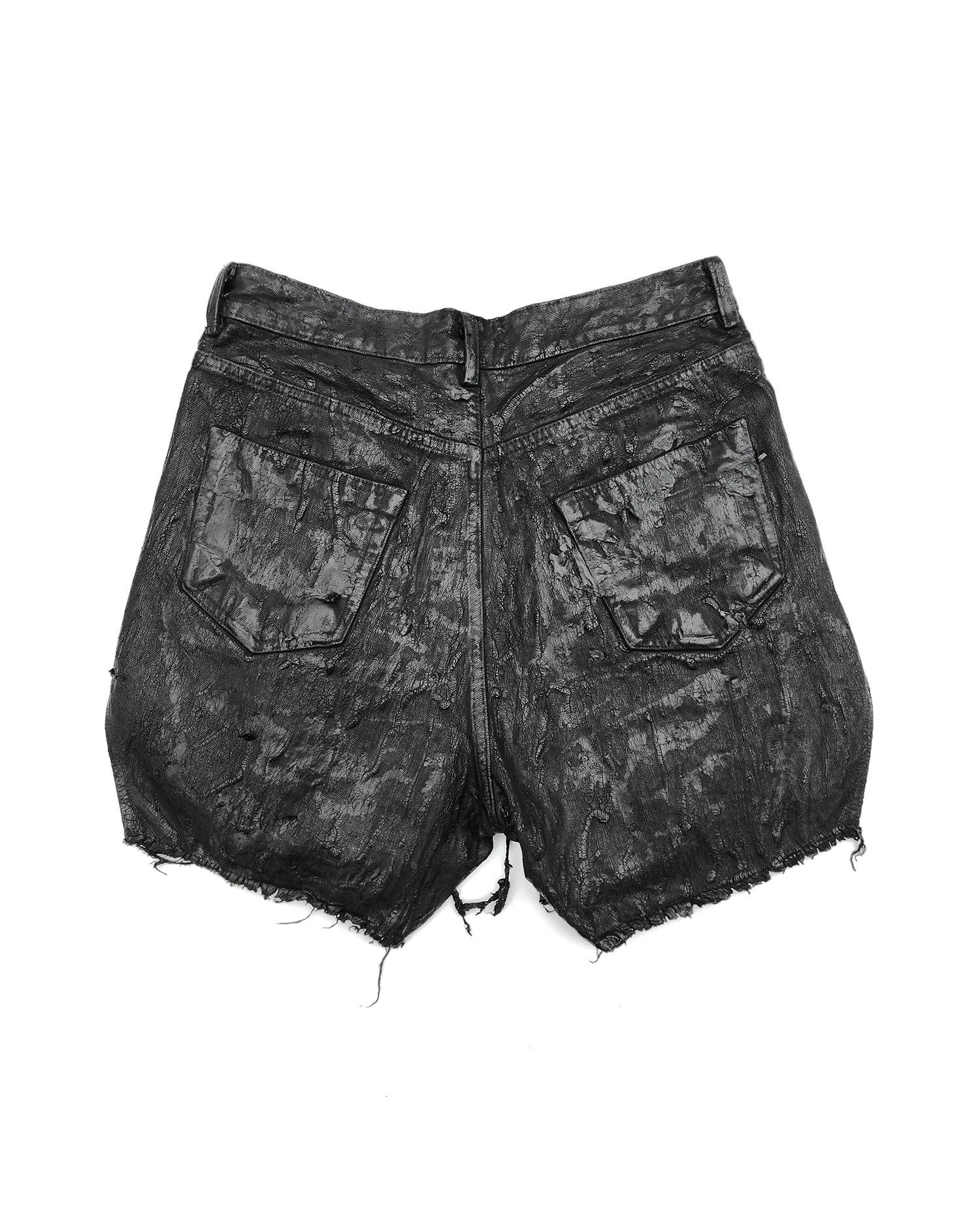 Rick Owens Rick Owens Coated Denim Distressed Cut Off Shorts Size 30" / US 8 / IT 44 - 2 Thumbnail